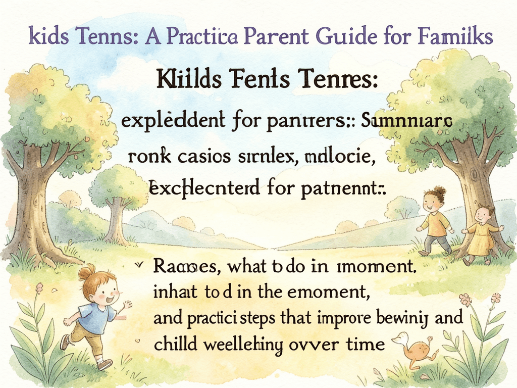 kids tennis: A Practical Parent Guide for Families