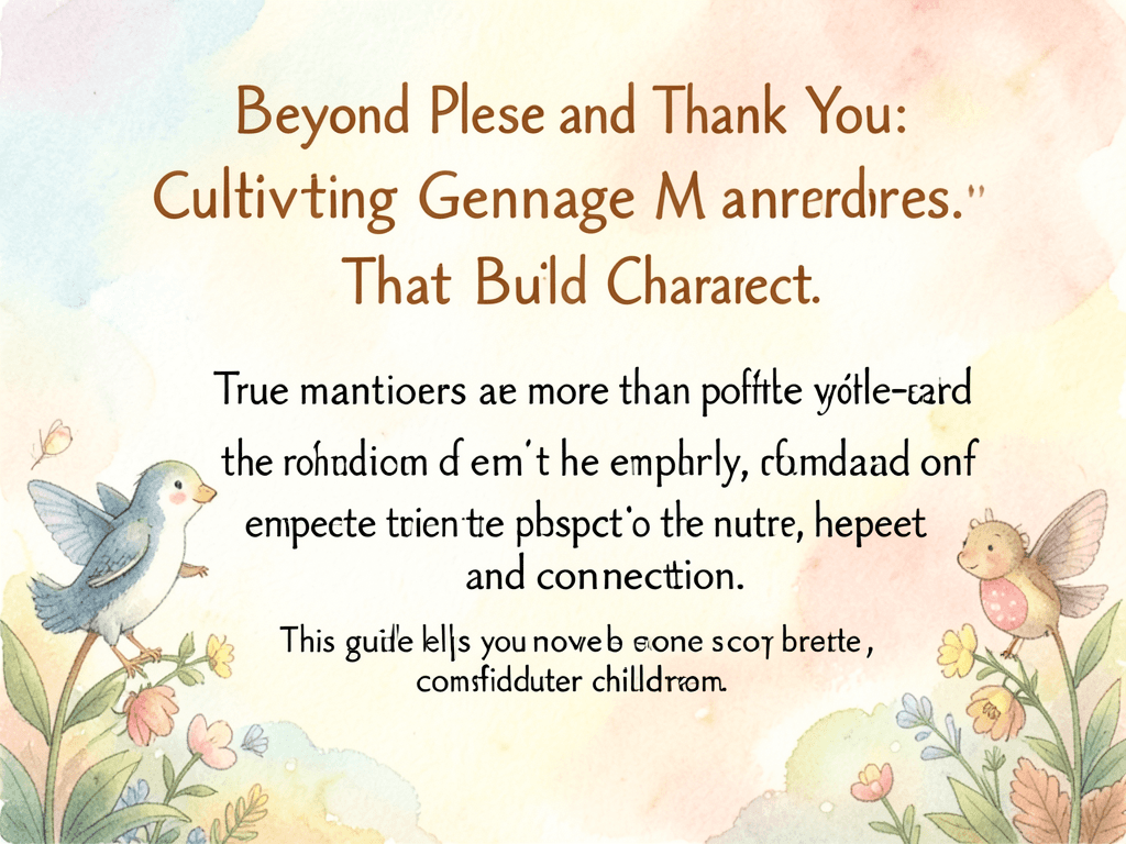 Beyond Please and Thank You: Cultivating Genuine Manners That Build Character